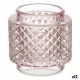 Portavelas Rosa Vidrio (9 x 8,8 x 9 cm) (12 Unidades)