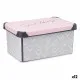 Storage Box with Lid Kipit Vibes Grey Pink Plastic 10 L 22,7 x 16,5 x 34,5 cm (12 Units)