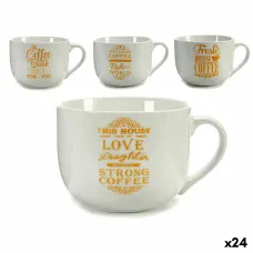 Taza Coffee Porcelana Dorado Blanco 500 ml 24 Unidades