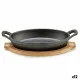Casserole Dish for Serving Tapas Brown Grey Bamboo Forged steel 22,5 x 4,5 x 12,5 cm (12 Units)