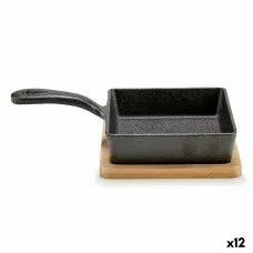 Cazuela para Servir Tapas Kinvara 1277SJ5076 Marrón Gris 23,7 x 6,3 x 14 cm Sartén (12 Unidades)