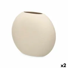 Vase Beige Ceramic 36 x 34 x 16 cm (2 Units) Circular