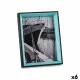 Photo frame Crystal Black Blue MDF Wood (3 x 22 x 17 cm) (6 Units)