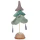 Christmas Tree Polyester Turquoise Silver Wood 12 x 43 x 22 cm (4 Units)