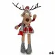 Decorative Figure Deer White Brown Red Grey 17 x 15 x 60 cm (4 Units)