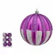 Set de Bolas de Navidad 10 cm Morado Plateado PVC (6 Unidades)