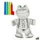 Colouring Plush Pincello ST342 White Black 18 x 10 x 24 cm Frog (8 Units)