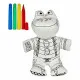 Colouring Plush Pincello ST342 White Black 18 x 10 x 24 cm Frog (8 Units)