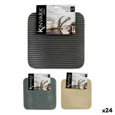 Alfombrilla Antideslizante Kinvara SJ-A106 Blanco Plástico 32 x 32 cm Set 2 Piezas (24 Unidades)