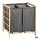 Laundry basket Kipit XJL146354H Brown Grey Wood 30 L x 2 33 x 60 x 59,5 cm (12 Units)