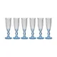 Champagne glass Points Blue Transparent Glass 6 Units (180 ml)