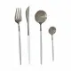 Set de Cubiertos Kinvara BST-CT022 Blanco Plateado Acero Inoxidable (12 Unidades)
