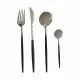 Set de Cubiertos Kinvara BST-CT022 Negro Plateado Acero Inoxidable 8 Piezas (12 Unidades)
