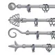 Curtain Bar Extendable Silver Iron 5 x 178 x 5 cm (8 Units)