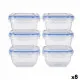 Set de Fiambreras Leknes 30103 Azul Transparente Plástico 900 ml 14,5 x 8,5 x 14,5 cm Hermético (8 Unidades)