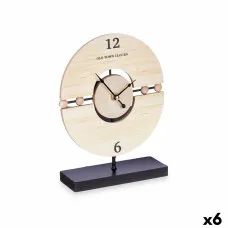 Reloj de Mesa Bolas Negro Metal Madera MDF 20,5 x 26,5 x 7 cm (6 Unidades)