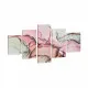 Set of 5 pictures Canvas Marble Pink (4 Units)