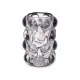 Candleholder Microbeads Grey Crystal 8,4 x 12,5 x 8,4 cm (12 Units)