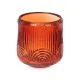 Candleholder Stripes Orange Crystal 9 x 9,5 x 9 cm (12 Units)