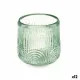 Candleholder Stripes Green Crystal 9 x 9,5 x 9 cm (12 Units)
