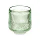 Candleholder Stripes Green Crystal 7,5 x 7,8 x 7,5 cm (12 Units)