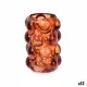 Candleholder Microbeads Orange Crystal 8,4 x 12,5 x 8,4 cm (12 Units)