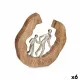 Decorative Figure Family Silver Metal 24,5 x 24,5 x 5 cm (6 Units)