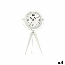 Reloj de Mesa Trípode Blanco Metal 14 x 30 x 11 cm (4 Unidades)