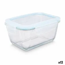 Fiambrera Transparente Silicona Vidrio de Borosilicato 950 ml 18 x 8,8 x 13,5 cm (12 Unidades)
