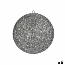 Bola Decorativa Gris Metal Plástico (6 Unidades)
