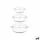 Saucepans Set Borosilicate Glass Transparent 700 ml 1 L 1,5 L (4 Units)