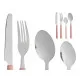 Set de Cubiertos Kinvara KT166096-1 Verde Rosa Plateado Acero Inoxidable Plástico (12 Unidades)