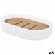 Jabonera Berilo B5456BC-4 - 455 Blanco Resina Bambú 12,5 x 2,5 x 8,5 cm (6 Unidades)