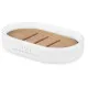 Jabonera Berilo B5456BC-4 - 455 Blanco Resina Bambú 12,5 x 2,5 x 8,5 cm (6 Unidades)