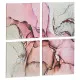 Juego de 4 cuadros Lienzo Rosa Mármol 35 x 7 x 35 cm (6 Unidades)
