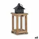 Farol Marrón Negro Madera Metal 13 x 29 x 13 cm (6 Unidades)