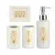 Bath Set Berilo DW20800-D White Golden Ceramic (12 Units)
