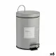 Pedal bin Beauty Products White Grey Steel Plastic 3 L (6 Units)