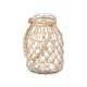 Candleholder Tin Transparent Natural Glass Rope 17 x 25 cm (4 Units)