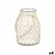 Candleholder Tin White Transparent Glass Rope 20 x 30 cm (4 Units)