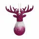 Christmas bauble Reindeer Fuchsia Plastic Glitter 13,5 x 15,5 x 7 cm (24 Units)
