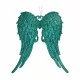 Christmas bauble Angel Wings Green Plastic Glitter 13 x 14,5 x 2,5 cm (24 Units)