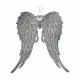 Christmas bauble Angel Wings Silver Plastic Glitter 13 x 14,5 x 2,5 cm (24 Units)