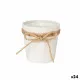 Macetero Ibergarden 86455 Blanco Marrón Tela Lazo 11 x 10,5 x 11 cm (24 Unidades)