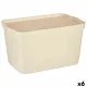 Caja de Almacenaje con Tapa Kipit TP596-3 Crema Plástico 24 L 29,3 x 24,5 x 45 cm (6 Unidades)