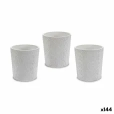 Macetero Ibergarden DX43436-F12 Blanco Cerámica Patrón 12,3 x 12 x 12,3 cm (144 Unidades)