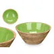 Cuenco MALI-701 G Verde Esmalte Madera de mango 24,3 x 10,5 x 24,3 cm (6 Unidades)