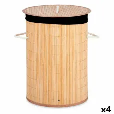 Laundry basket Kipit BA1315-436 Black Natural Metal Bamboo MDF Wood 48 L (4 Units)