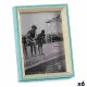 Photo frame Crystal Blue White 3 x 20 x 15 cm MDF Wood (6 Units)