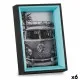 Photo frame 3 x 17 x 12 cm Crystal Black Blue MDF Wood (6 Units)